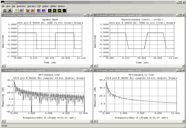 Моделирования системы цифровой обработки сигналов в программе dsPICworks™